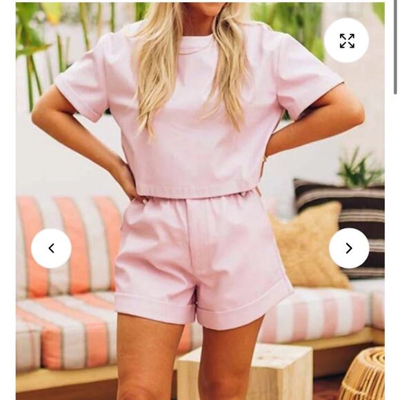 Buddy Love NWT Taylor Lavender Faux Leather Crop Top Women’s Size Medium - Picture 2 of 8